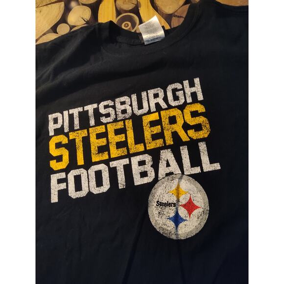 Reebok Pittsburg Steelers football distressed logo graphic tee t-shirt XL - Picture 3 of 8